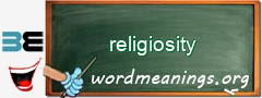 WordMeaning blackboard for religiosity